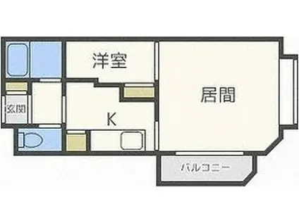 グランデ麻生(1LDK/1階)の間取り写真