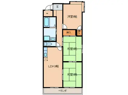 メゾンイトー(3LDK/4階)の間取り写真