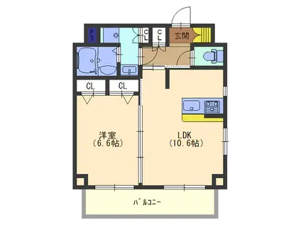 ルーチェ(1LDK/4階)の間取り写真