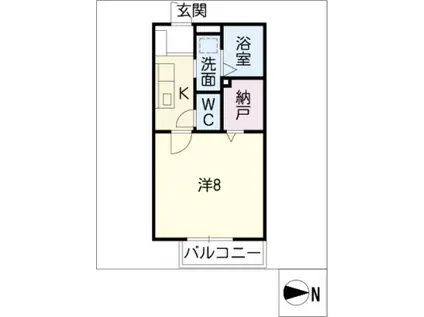 ネオステイゆう(1K/2階)の間取り写真