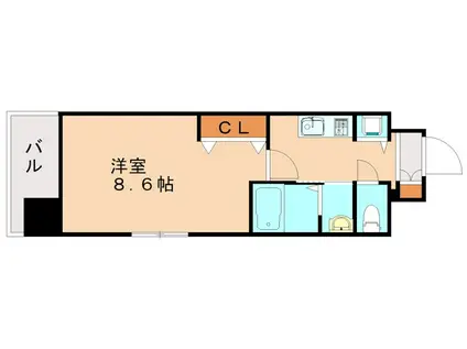 ベイプレイス小倉(1K/10階)の間取り写真