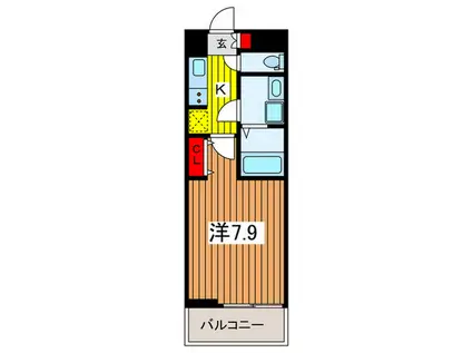 レインボー グローヴ(1K/3階)の間取り写真