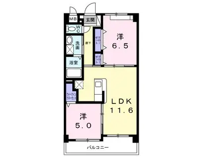 グレイス東苑(2LDK/2階)の間取り写真