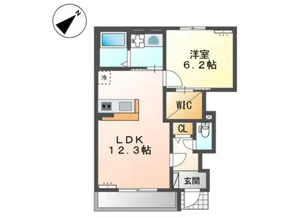 ブルーノ(1LDK/1階)の間取り写真