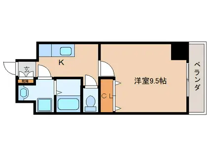 ファインローズ(1K/3階)の間取り写真