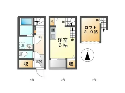 ルークス名古屋(1K/1階)の間取り写真