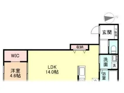 JEUNESSE(1LDK/2階)の間取り写真