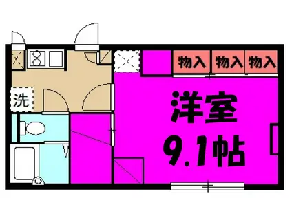 東武伊勢崎線 姫宮駅 徒歩4分 2階建 築19年(1K/2階)の間取り写真