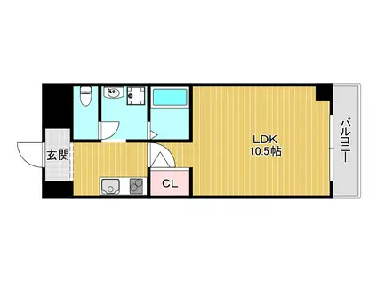 ヴィラナリー関目(1K/3階)の間取り写真