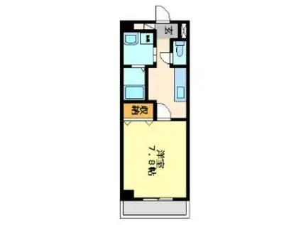 モンテソレイユ富田(1K/2階)の間取り写真