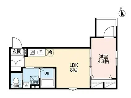 ROBOT HOME 八広II(1LDK/1階)の間取り写真
