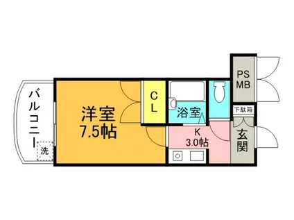 ABRIO HIKARIMACHI(1K/2階)の間取り写真
