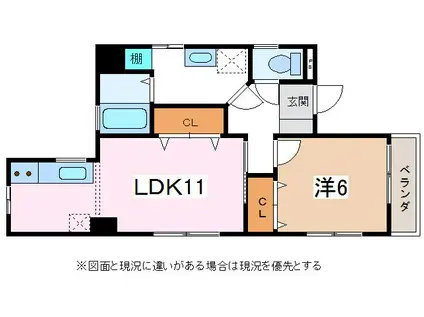 東和ビル(1LDK/2階)の間取り写真