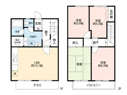 コープ野村清水町(4LDK/1階)の間取り写真