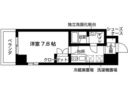 クローバーハイムII(1K/3階)の間取り写真
