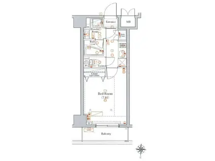 ヴォーガコルテ両国(1K/9階)の間取り写真