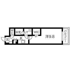 アクアスイート新大阪(1K/3階)の間取り写真