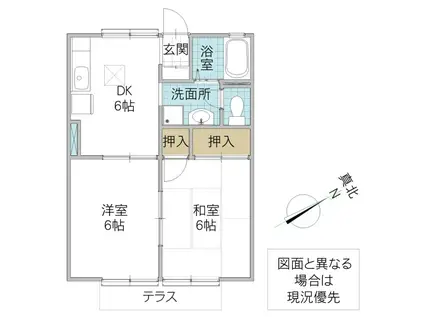 はなみずき(2DK/1階)の間取り写真