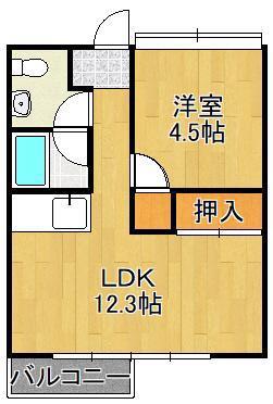 MOON中原 A棟(1LDK/3階)の間取り写真