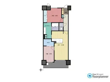 アルファステイツ熊本駅東(2LDK/15階)の間取り写真