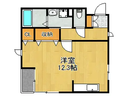 メゾンK(ワンルーム/2階)の間取り写真