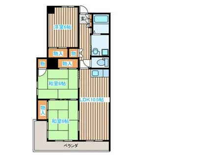 バリーハイツ(3LDK/4階)の間取り写真