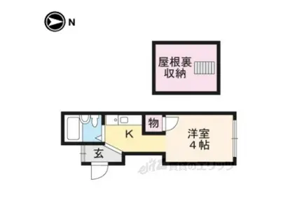 シルクテラス五条(1K/2階)の間取り写真