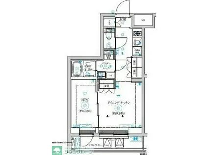 セジョリ武蔵小杉(1DK/2階)の間取り写真
