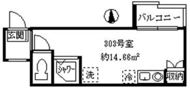 ソフィア鷺宮II(ワンルーム/3階)の間取り写真