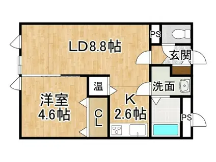 LAPEL241B(1LDK/3階)の間取り写真