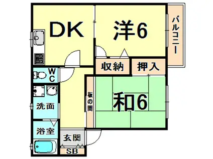 ミヤケハイツ(2DK/1階)の間取り写真