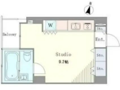 ベルメゾン南麻布GRAND(ワンルーム/4階)の間取り写真