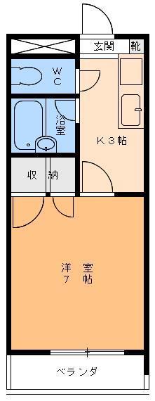 平和コーポ(1K/3階)の間取り写真