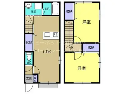ELヴィレッジ大矢野(2LDK/1階)の間取り写真