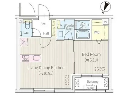 OP.ST.M(1LDK/2階)の間取り写真