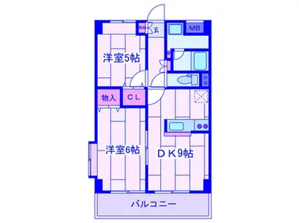 メゾンフローレ(2DK/3階)の間取り写真