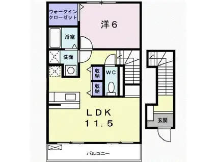 フォーズ・アメニティIV(1LDK/2階)の間取り写真