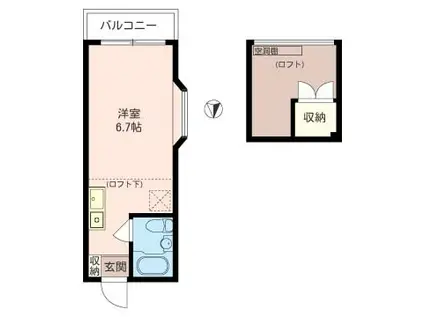 T-NET アレックス朝霞台(ワンルーム/1階)の間取り写真