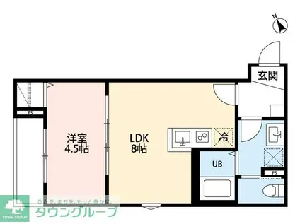 ヴェルドミールII(1LDK/2階)の間取り写真