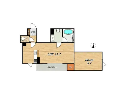 シャーメゾン大宮五条(1LDK/1階)の間取り写真