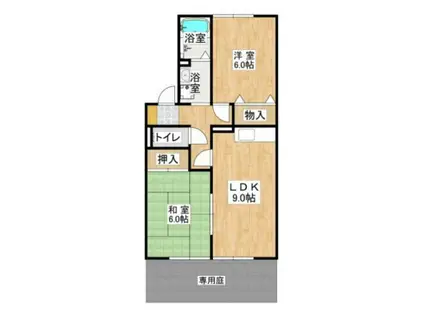 グランドール谷田川(2LDK/1階)の間取り写真