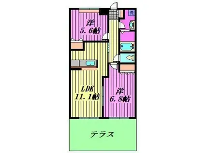 サン・キャッスル(2LDK/1階)の間取り写真