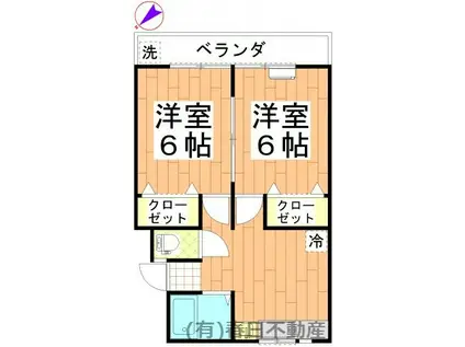 マンション静和(2DK/2階)の間取り写真