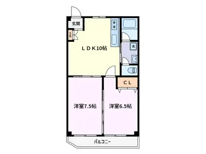 グランシャリオ(2LDK/3階)の間取り写真