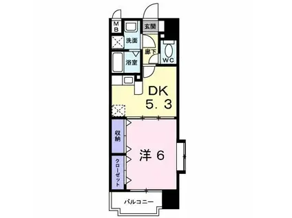 PLEASURES(1DK/1階)の間取り写真