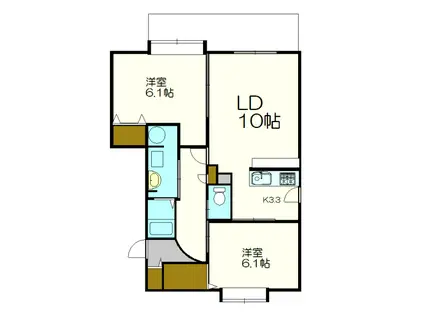 PEREMEREK(2LDK/4階)の間取り写真