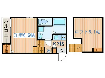 クラルテ(ワンルーム/1階)の間取り写真