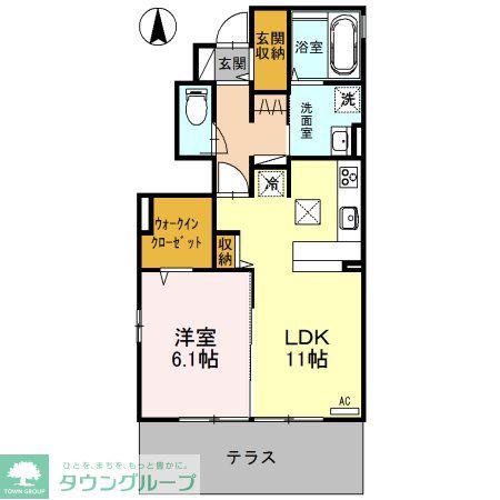 オルキス G(1LDK/1階)の間取り写真