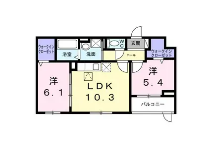 茨田大宮1丁目アパート(2LDK/1階)の間取り写真