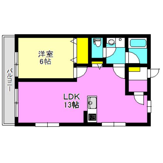 ファーストビル(1LDK/3階)の間取り写真
